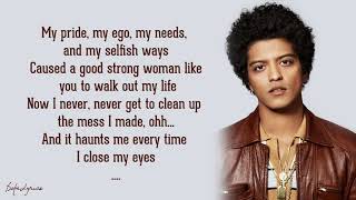 Bruno Mars  When I Was Your Man Lyrics [upl. by Siocnarf]