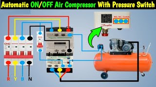 Automatic ON OFF Air Compressor Connection with Pressure Switch MianElectric [upl. by Holihs913]