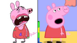 Funny Peppa Pig Play Marble Run Drawing Meme  Peppa Pig [upl. by Zippora567]