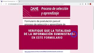 Cómo diligenciar formulario de postulación para el proceso de selección y aprendizaje de encuestas [upl. by Nemracledairam]