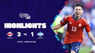 Highlights  Costa Rica vs Honduras  202324 Concacaf Nations League Playin [upl. by Eneleh708]