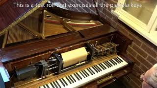 Technical view of Steck Baby Grand Pianola using demonstration roll [upl. by Ttevi]