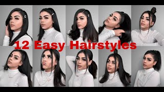 12 Easy Hairstyles ✨ [upl. by Leira]