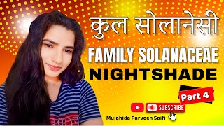 कुल सोलानेसी  Family Solanaceae  Nightshade  Part 4  Mujahida Parveen Saifi [upl. by Sheaff]