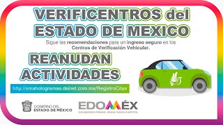 VERIFICENTROS del EDOMEX reanudan la ATENCION para la VERIFICACION VEHICULAR 2020 [upl. by Clyde]