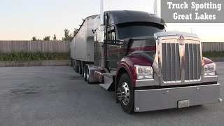 3 Kenworth W990 Trucks At Ontario Truck Stops [upl. by Paehpos]