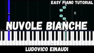 Ludovico Einaudi  Nuvole Bianche Easy Piano Tutorial [upl. by Mindi]