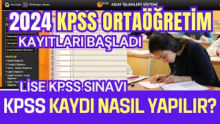 Lise KPSS Başvuruları Başladı Kpss Başvursu Nasıl Yapılır Ösymye Kayıt Olma Kpss Başvurusu [upl. by Neenwahs]