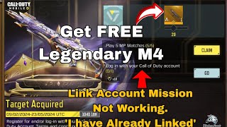 How to Get FREE Legendary M4  Black Gold Royal  Log in Account Mission Not Working Cod Mobile 2024 [upl. by Burch]