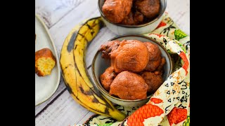 How to make plantain fritters aka plantain puff puff with overripe plantain [upl. by Phelan]