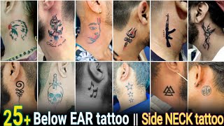 26 Below EAR tattoos  Side NECK tattoo designs  Behind the EAR tattoo ideas  Neck tattoos for Men [upl. by Rosecan389]