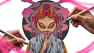 The Digital Artists Secret to Drawing STUNNING Geishas [upl. by Kermy]