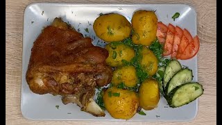 Свиная рулька запеченная с картофелем Очень сытно Невероятно вкусно [upl. by Curnin]