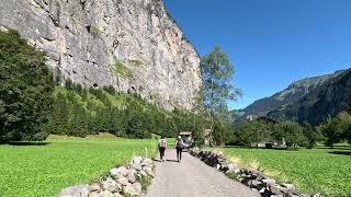 Hiking from Gimmelwald to Lauternbrunnen Switzerland Swiss September 2023158 [upl. by Fionna]