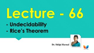 Undecidability  Rice’s Theorem  Undecidability Problem  Lecture66 [upl. by Ocsinarf804]