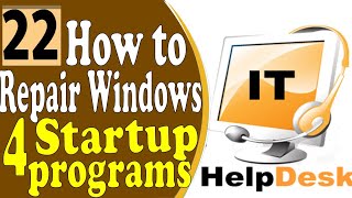 22How to repair windows startup programs [upl. by Lletnahs]