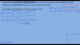 Distribución binomial 04 ejercicio 1 [upl. by Ikik]