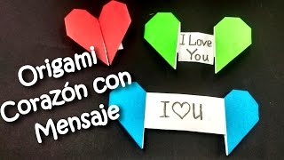 ORIGAMI CORAZON  Cómo hacer origami coraçao con mensaje [upl. by Scheer]