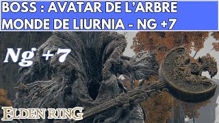 ELDEN RING BOSS  AVATAR DE LARBRE MONDE DE LIURNIA NG 7  FULL FIGHT  COMBAT [upl. by Jessy]