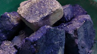 Melting blue gym chalk ASMR ll satisfying sound 😍😁😁 [upl. by Bethena416]