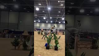 London International Horse Show Jumping Dapple Grey Horse Jumping High Edit [upl. by Rramo]