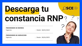 Descargar o imprimir la constancia RNP de una persona o empresa  Actualizado 2024 [upl. by Nnad]