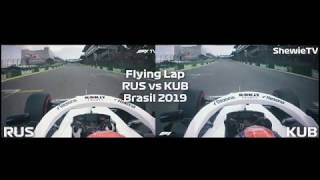 Quali Russell vs Kubica Side by Side with telemetry Brasil 2019 [upl. by Trina]