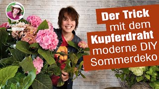 Trend im Sommer  Gartendeko mit Hortensien Sonnenblumen und der Trick dabei DIY Deko [upl. by Kantor678]