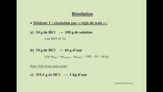 Calculer la molalité dune solution  Exercice 1 [upl. by Eniarol]