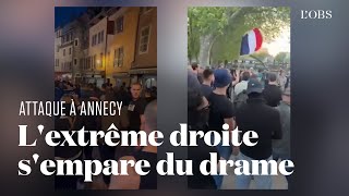 Attaque à Annecy  des militants dextrême droite défilent après le drame [upl. by Ari242]