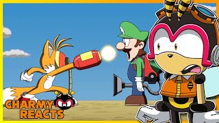 Charmy Reacts to Tails vs Luigi Animation  Multiverse Wars [upl. by Alie40]