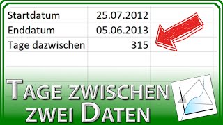 Tage zwischen zwei Daten Tage zwischen Datum  Excel Grundlagen Tutorial amp Anleitung [upl. by Durarte]