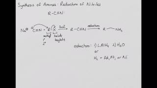 Synthesis of Amines Reduction of Nitriles [upl. by Duston600]