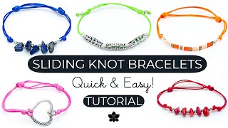 Easy Adjustable Sliding Knot Bracelet DIY Jewelry Tutorial [upl. by Nivar]