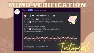 Mimu Verification system  Discord tutorial  Secret code [upl. by Daus]