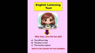 English listening test A1  Why does Jane like her job shorts [upl. by Stargell]