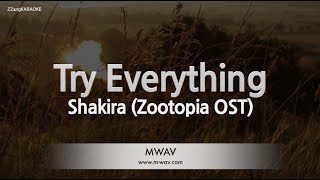 ShakiraTry Everything Zootopia OST Karaoke Version [upl. by Koh844]