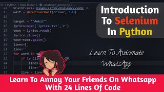 WhatsApp Automation With Selenium Python [upl. by Harod]