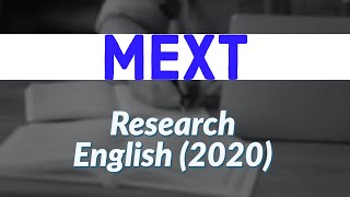 MEXT ResearchUndergraudate English 2020 [upl. by Nike699]