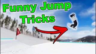 FIVE Goofy Snowboard Jump Tricks [upl. by Llertnek]