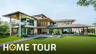 A Modern House in Ahmedabad With Traditional Sloping Roofs Home Tour [upl. by Olegnaleahcim]