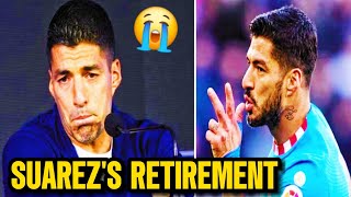 Luis Suarez breaks down in tears as exLiverpool icon announces retirement [upl. by Sivolc647]