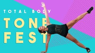 Total Body Tone Fest  Best apartment friendly workout for butt abs  arms [upl. by Auot]