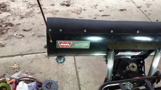 Warn provantage atv plow with power pivot in action on Yamaha kodiak [upl. by Aisiat720]