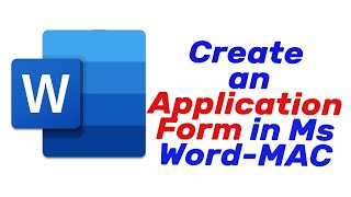 How to create an application form or fillable form and fill it in Microsoft Word for Mac [upl. by Silvester960]