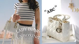 Lady Dior unboxing  Latte ABC dior [upl. by Hakilam]