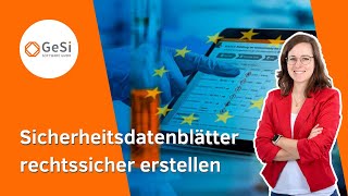 Sicherheitsdatenblätter erstellen mit GeSi³ SDBProfi Software [upl. by Hezekiah]