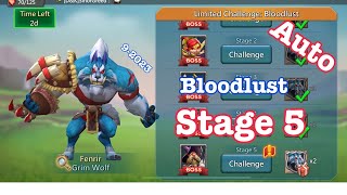 Bloodlust Stage 5 Auto  92023  Lords Mobile [upl. by Durer]