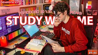 STUDY WITH ME LIVE  12 HOURS ✨ Harvard Student Rain sounds Pomodoro 60 OneMonthStudyChallenge [upl. by Repip]