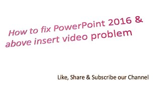 Powerpoint cannot insert a video64bit codes for this media format [upl. by Crosby449]